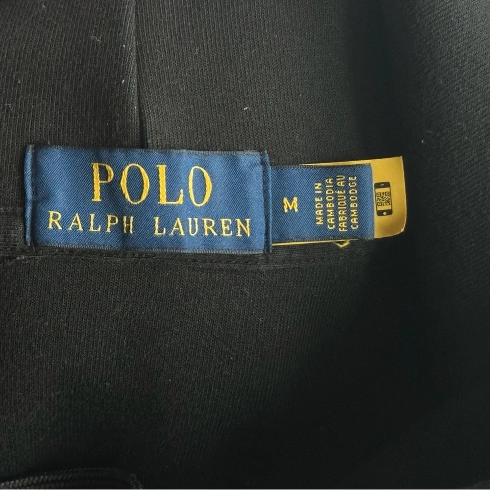 Polo Ralph Lauren Black Big Pony Pullover Hoodie Sweater Men’s Size M
